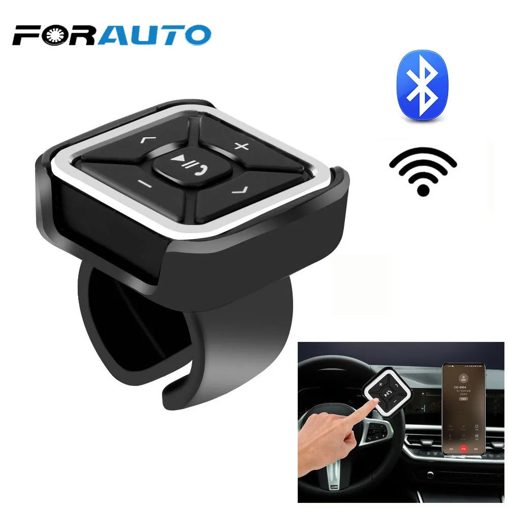 

LEEPEE Portable Wireless Bluetooth Steering Wheel Remote Control Smartphone Control for Media MP3 Music Play for Android IOS