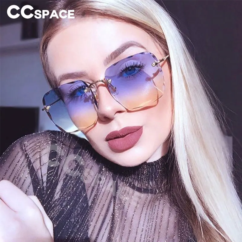 46188 безрамные обрезные Квадратные Солнцезащитные очки для мужчин и женщин модные