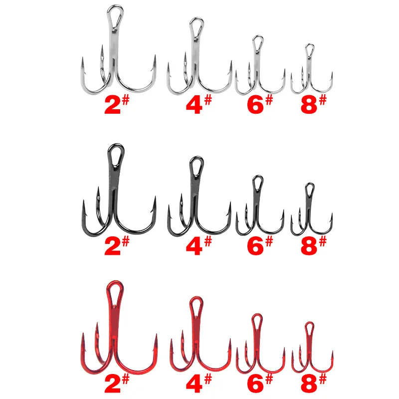 

20PCS High Carbon Steel Treble Fishing Hook Bait Holder Jig Hole Barbed 2/4/6/8# Series In Fly Worm Pond Accessories Pesca Tool