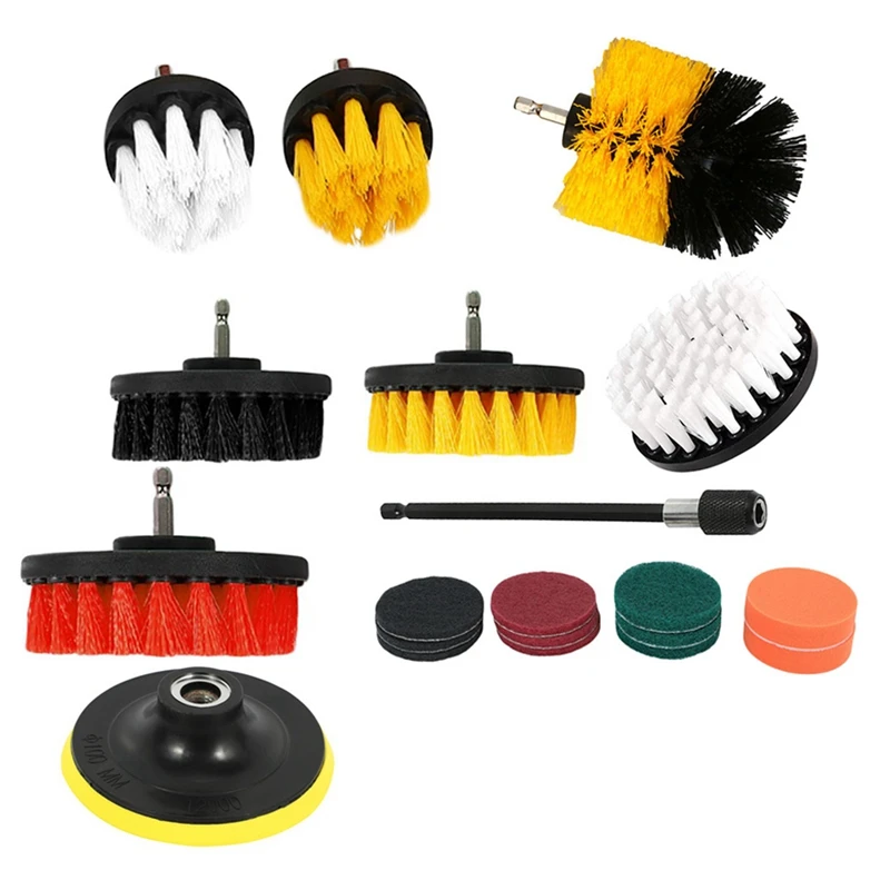 

20Pcs Drill Brush Scrubber Brush Cleaning Kit Bathroom Surfaces Tub, Shower, Tile and Grout , Drill Attachment Kit