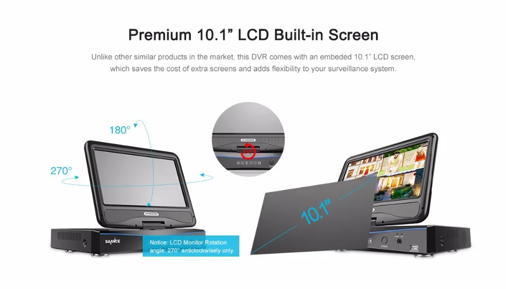SANNCE FHD 1080P CCTV камера системы 5 в 1 4CH видео наблюдения DVR с 10," lcd и 4 шт открытый набор камер наблюдения безопасности