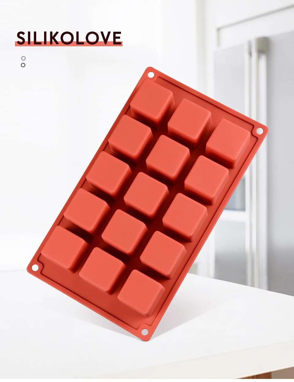 SILIKOLOVE 15Cavity Силиконовые Формы Кубик Антипригарным Десертные Кондитерские Формы Магический Кубик Сращивания Торт Площадь Брауни Формы Торт Для Выпечки