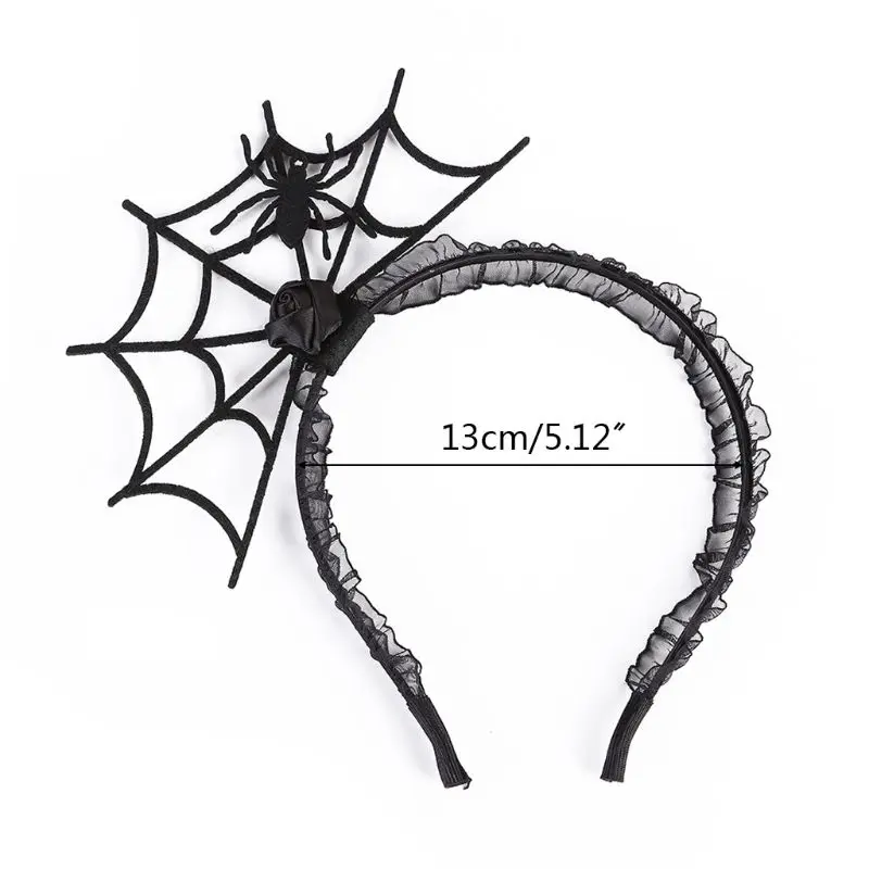 

6pcs Halloween Spider Web Hair Hoop Headband Cosplay Headdress Lace Veil Headpiece Carnival Festival Party Accessories