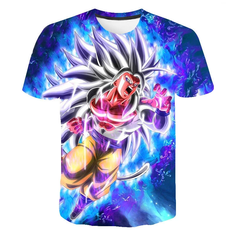 

Летняя суперкрасивая 3D футболка с японским мультяшным рисунком Super Saiya, Детская футболка, уличный Топ для маленьких мальчиков и девочек, сам...