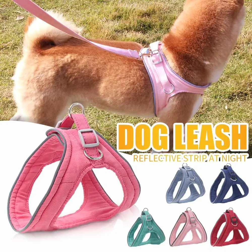 Светоотражающая Защитная шлейка для собак и поводок жилет маленьких средних