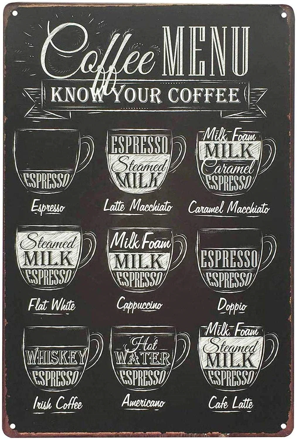 Coffee Make Possible Know Your Menu Vintage Retro Metal Tin Sign Shabby Poster Wall Decor for Bar Pub Club Painting | Дом и сад