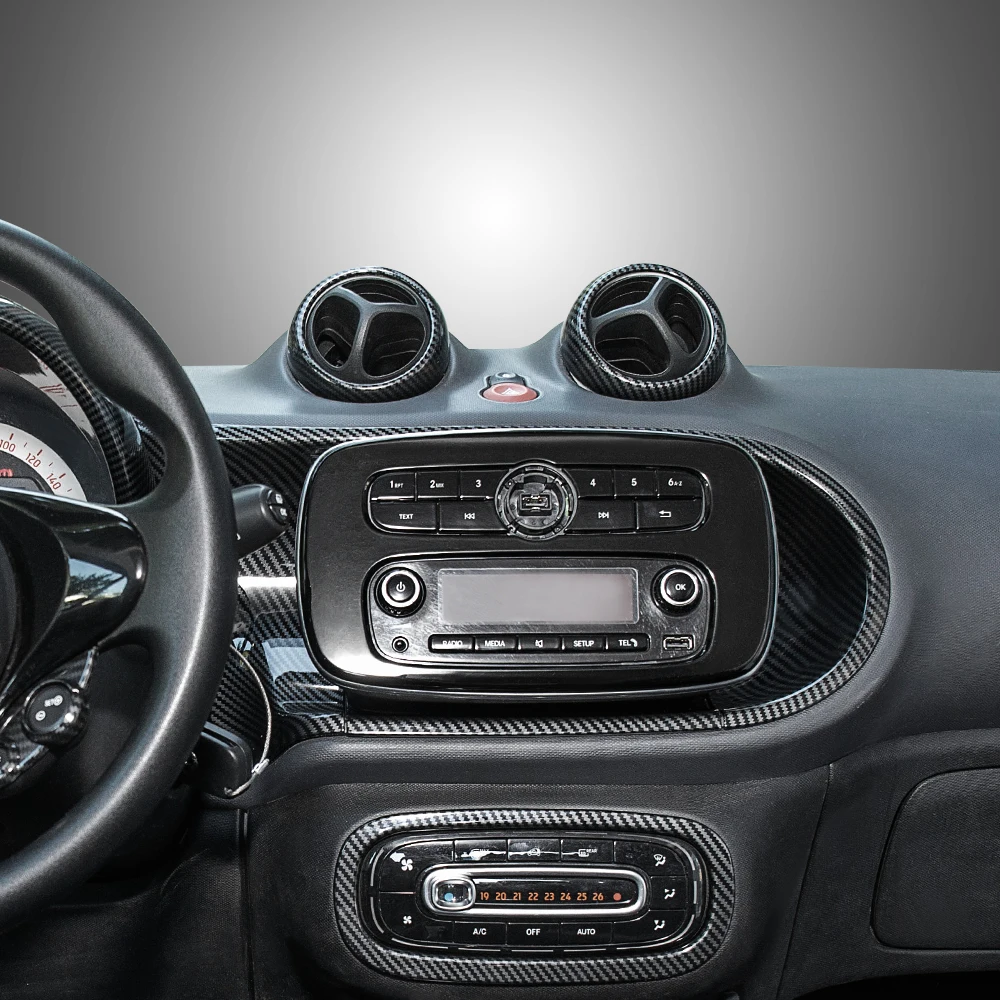 Центральная Автомобильная консоль из углеродного волокна декоративная панель