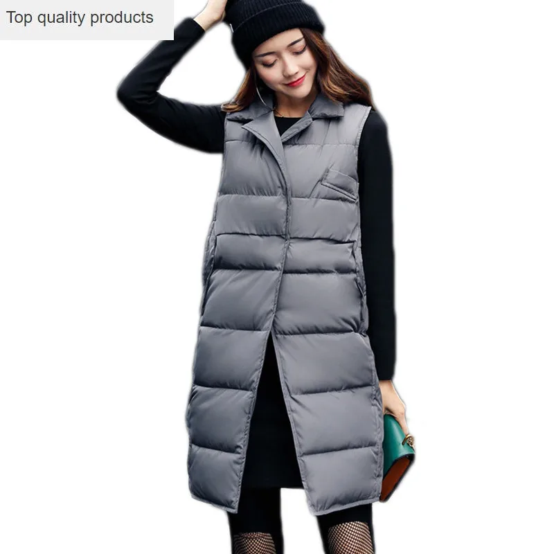 

Женский жилет, длинные пальто, новинка 2020, осень и зима, повседневная женская облегающая жилетка без рукавов с хлопковой подкладкой, куртка-...