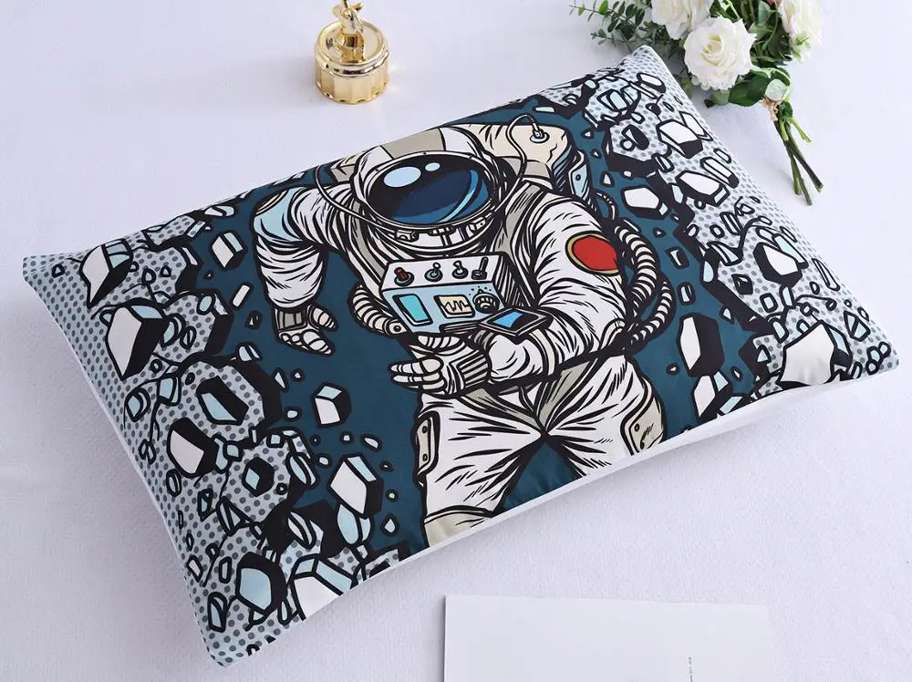 

Astronaut Duvet Cover Set Twin Queen Kids Boys Bedding Set 3D Cute Print Home Decor Soft Comforter Cover for Teens Bed