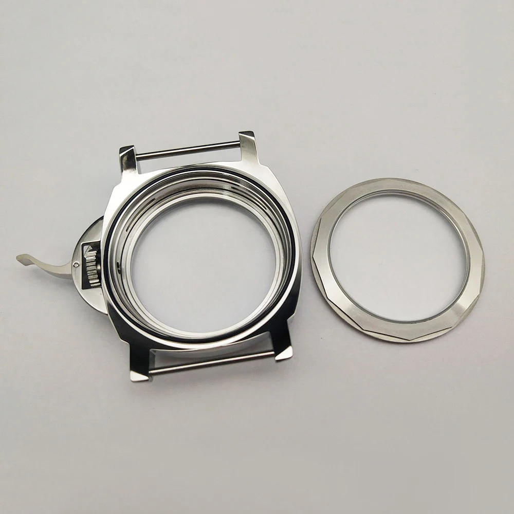 Ремешок для часов 44 мм из нержавеющей стали серебристый полированный чехол