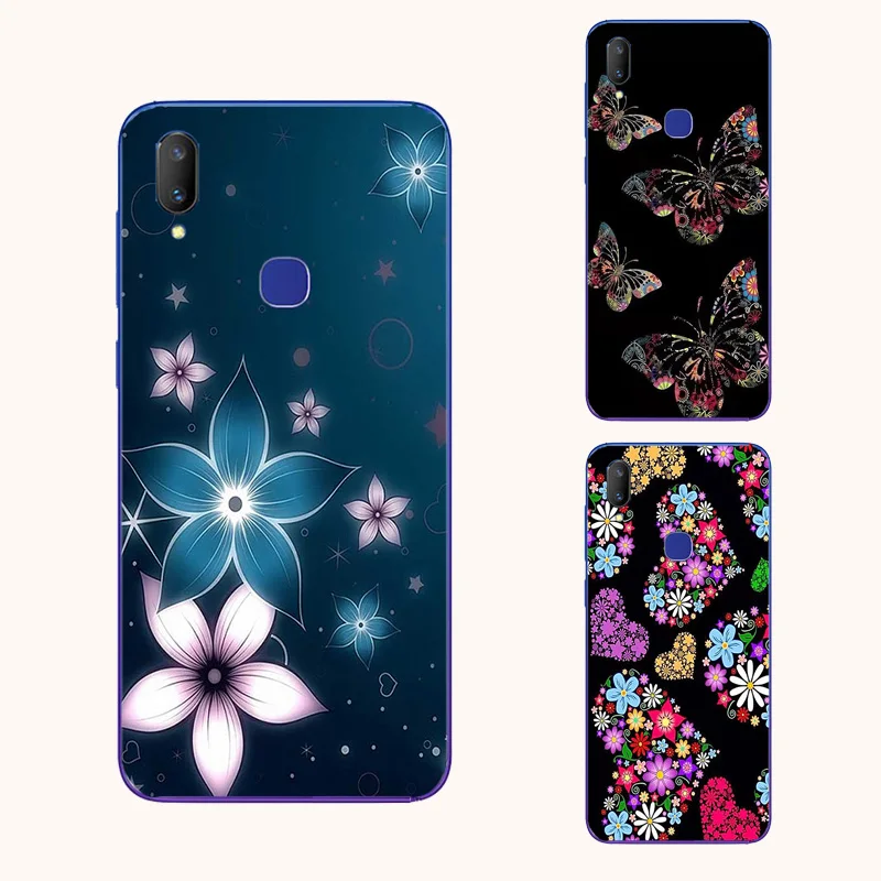 Flower shape butterfly cat silicone phone case For Vivo Y65 Y66 Y67 Y91 Y91c Y91D Y91i Y95 Y93 Lite floral leaves phone case