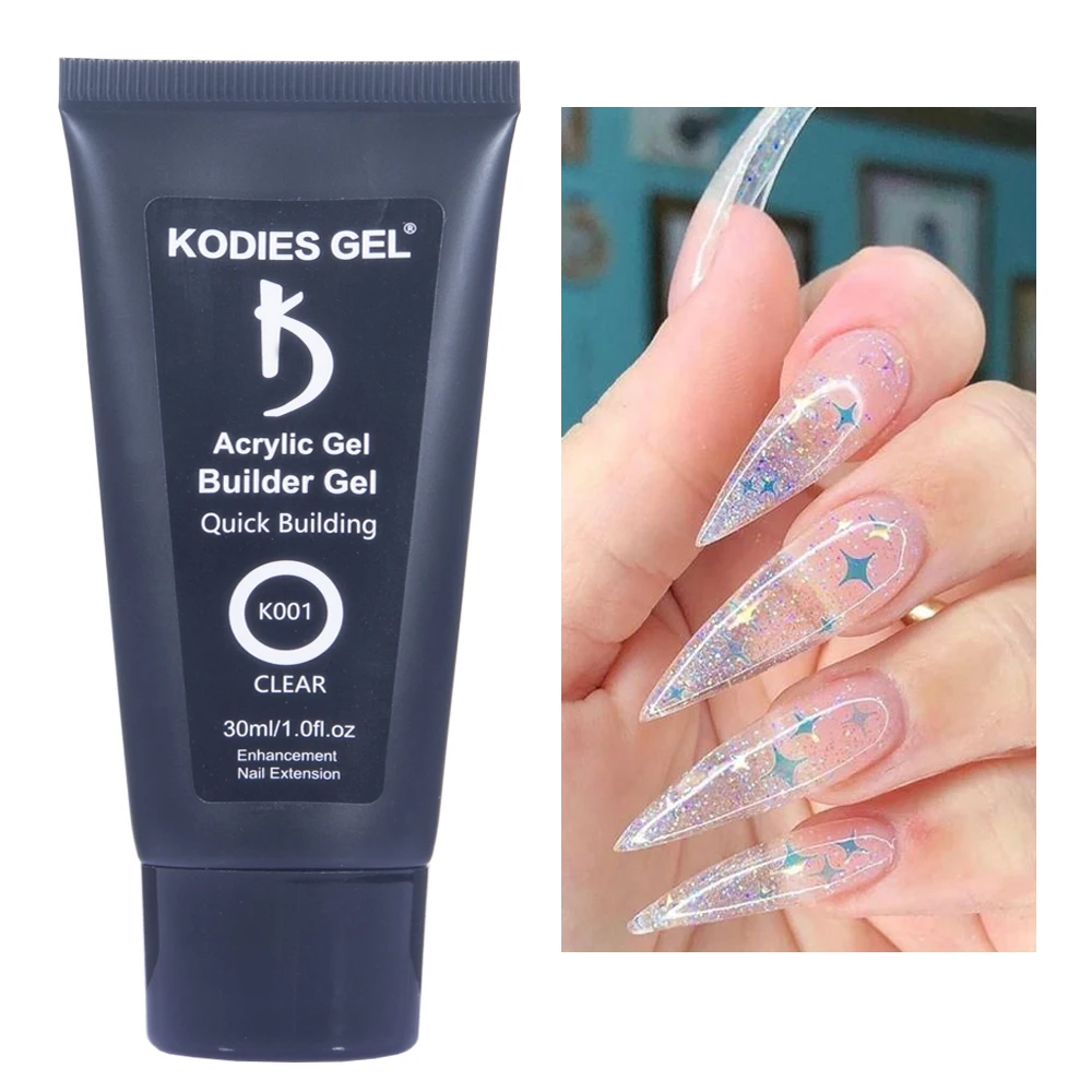 Прозрачный полигель KODIES для ногтей прозрачный акриловый полигель-лак быстрого