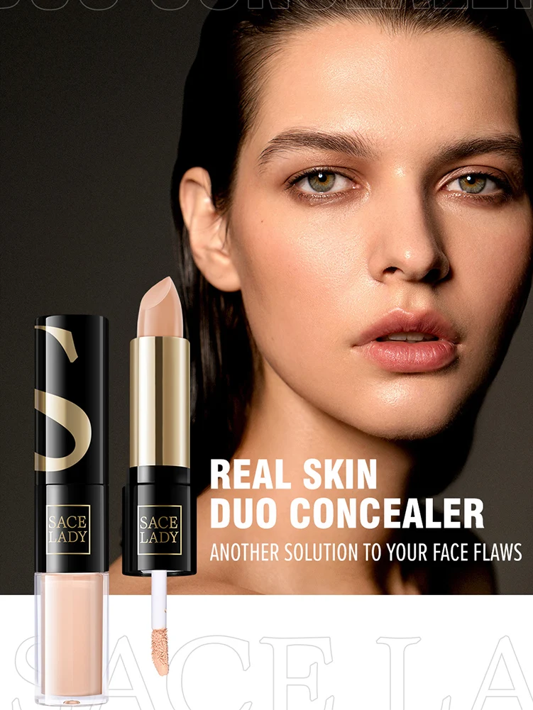 

6 Colors Double-head Concealer Pen Long-lasting Moisturizing Liquid Waterproof Contour Stick Pen Full Coverage Foundation Makeup