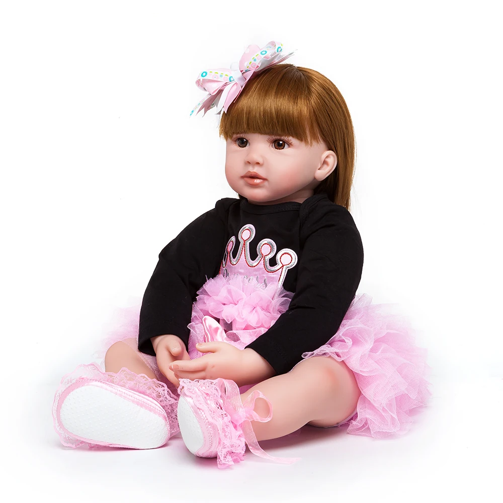 60 см большой силиконовый Reborn Baby Doll игрушки виниловая принцесса младенец куклы