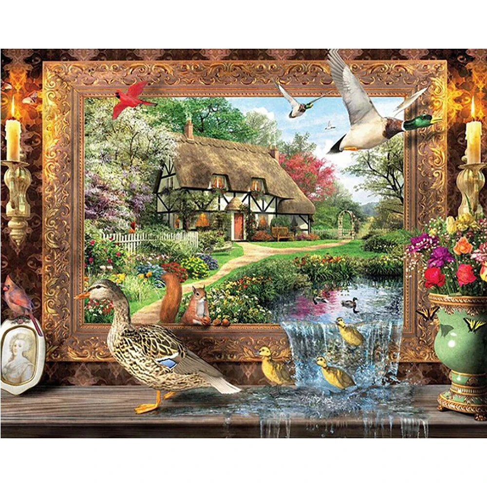 

5D DIY Full Square Round Resin Diamond Painting "Pastoral Scenery" Cross Stitch Embroidery Mosaic New Arrival Home Decoration