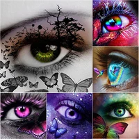 new 5d diy diamond painting butterfly eye diamond embroidery scenery cross stitch full square round drill crafts home decor gift