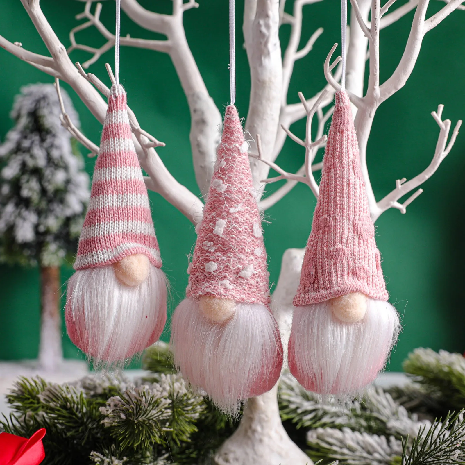 

3 шт. Рождественские Подвески, плюшевые гномы, ручная работа, шведские безликие гномы, фигурки, эльфы, трикотажные куклы, Рождество, ниссе