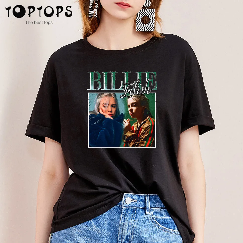 Для женщин Billie Eilish хлопковая футболка унисекс скейтборд Рождественская Футболка женская одежда для девочек уличная рубашка