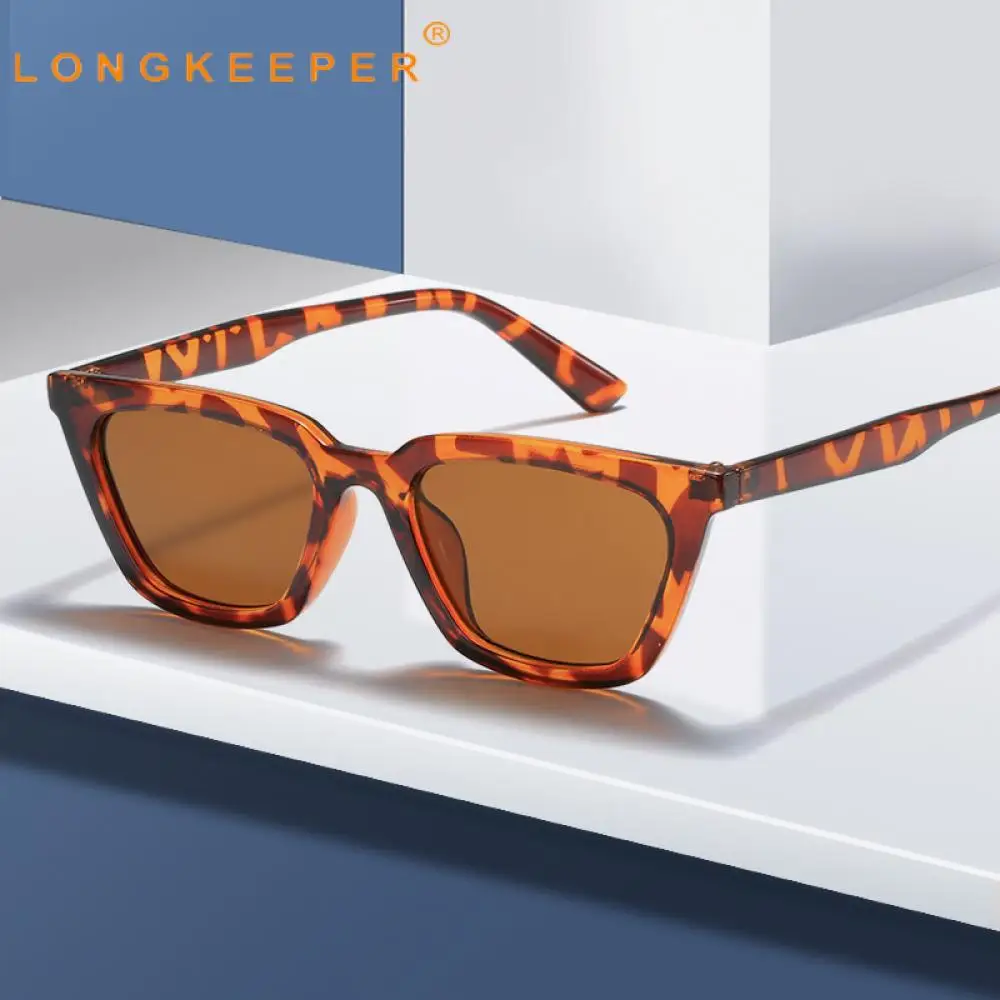 LongKeeper Vintage Women's Sunglasses Fashion Brand Design Cat Eye Sun Glasses Ladies Black Red Square Eyeware UV400 Gafas