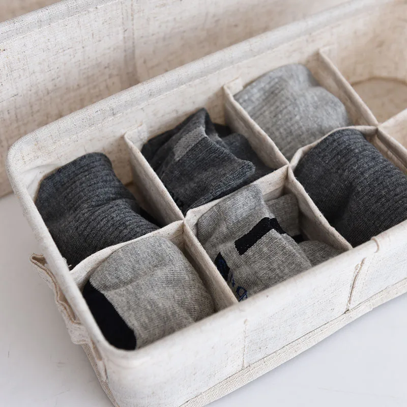 New Fabric Storage Boxes &amp Bins Japanese Style for Socks Underwear Folding Receiving Box Long Basket Linen Organizer | Дом и сад