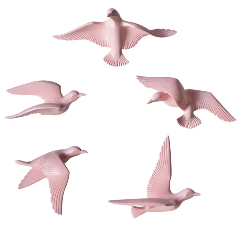 Европейский Креативный настенный подвесной светильник из смолы 3D Чайка птица