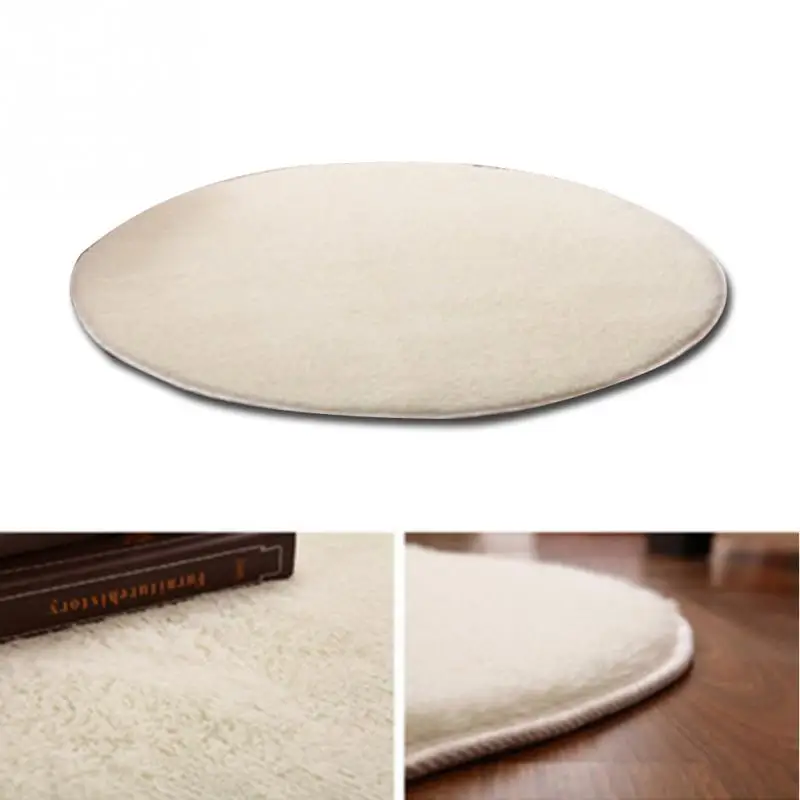 Beige Ковер для гостиной/спальни, противоскользящий мягкий ковер 38 см* 38 см, современный ковер, белый розовый серый, 10 цветов, круглый коврик, ковры - Цвет: Beige