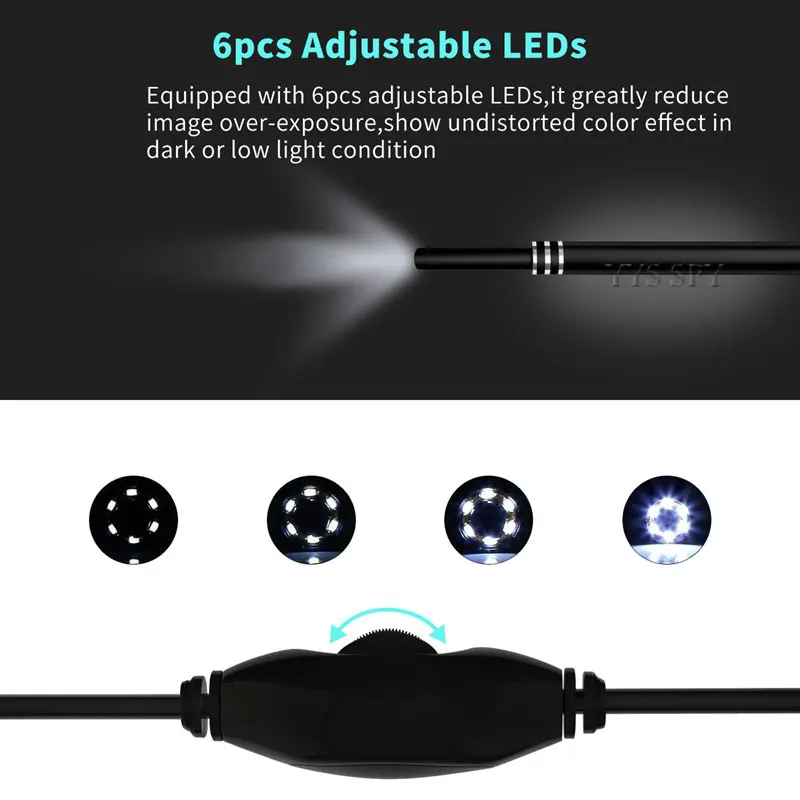 3 в 1 проводной эндоскоп мини камера 5 м мм объектив для Android OTG/type C/USB Borescopes