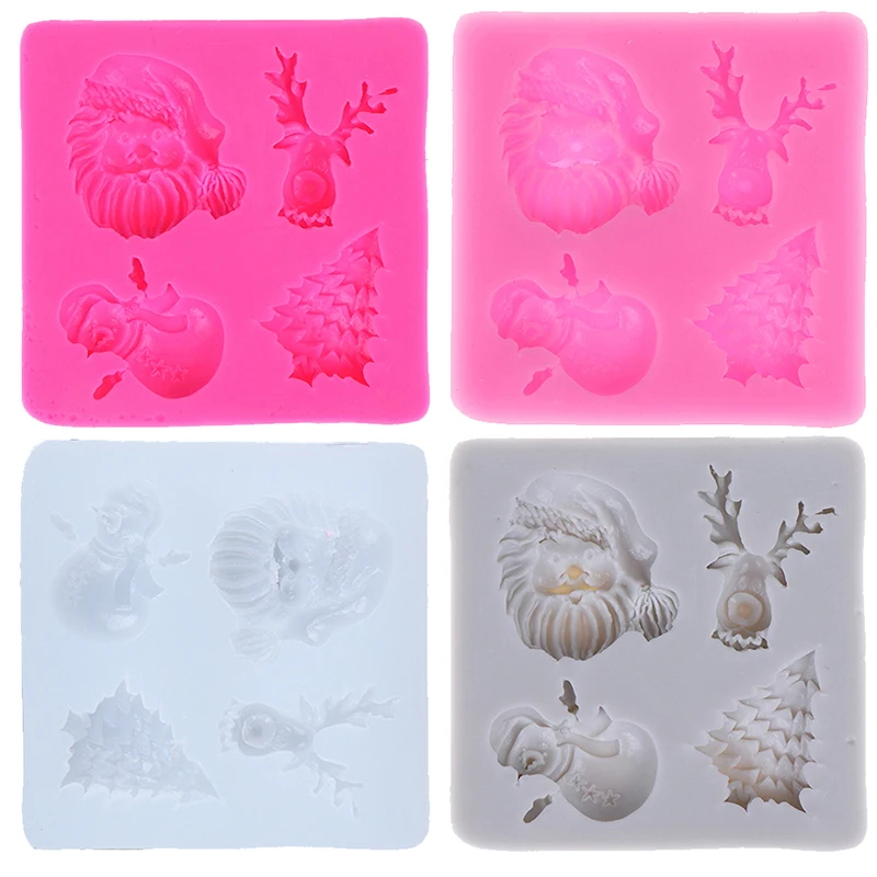 Силиконовая форма для изготовления шоколадных конфет тортов 3D Санта-Клаус