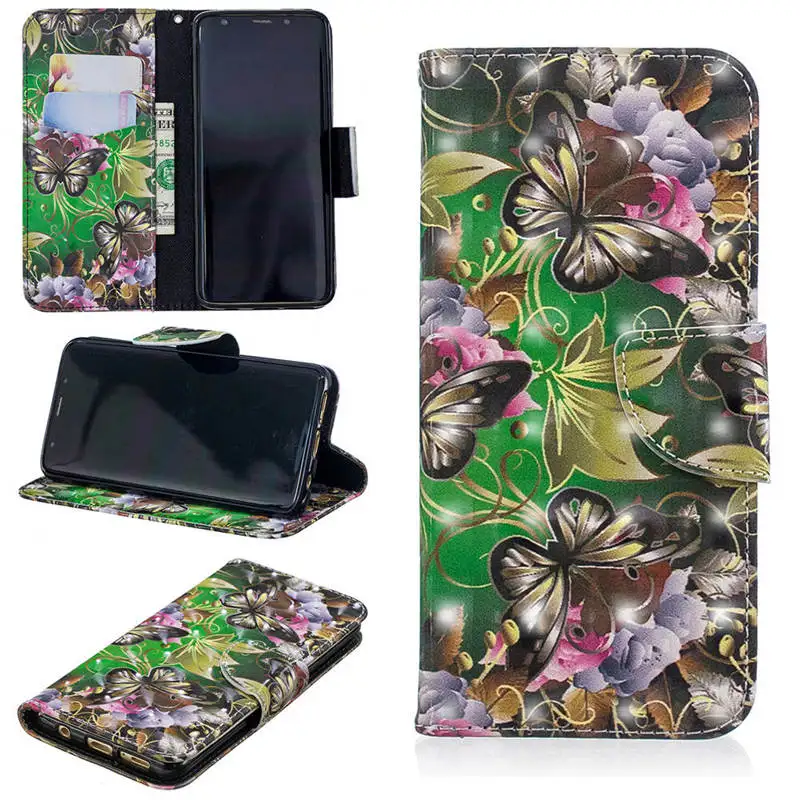 4 3D чехол для телефона samsung Galaxy Note 10 S10 S9 S8 Plus S10E чехол для samsung S8 S9 S10 Plus Чехол-книжка кожаный кошелек - Цвет: 4