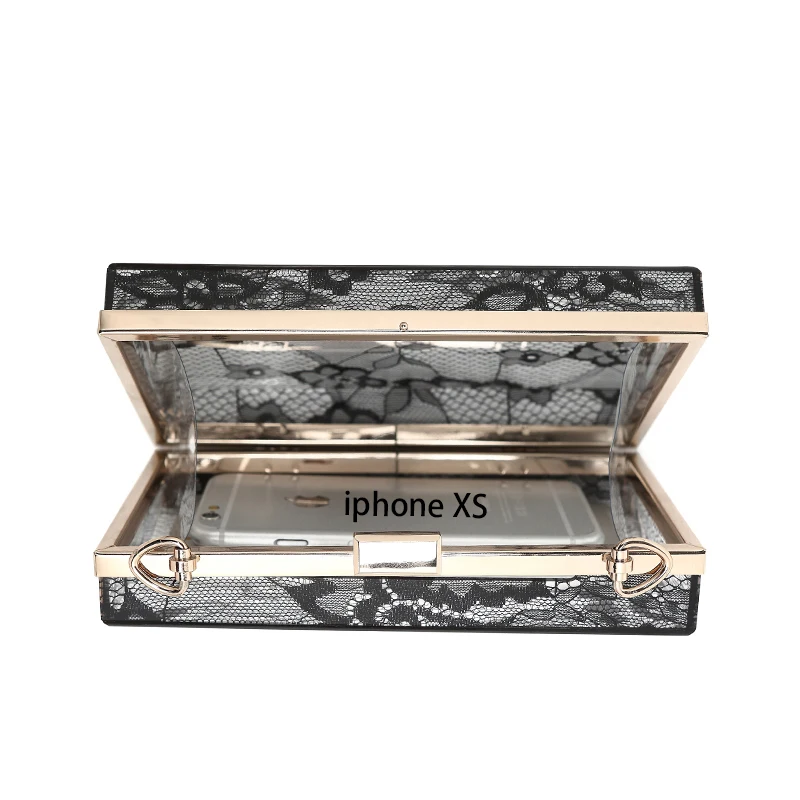 Женский изящный кружевной акриловый клатч женская сумка через плечо с цепочкой