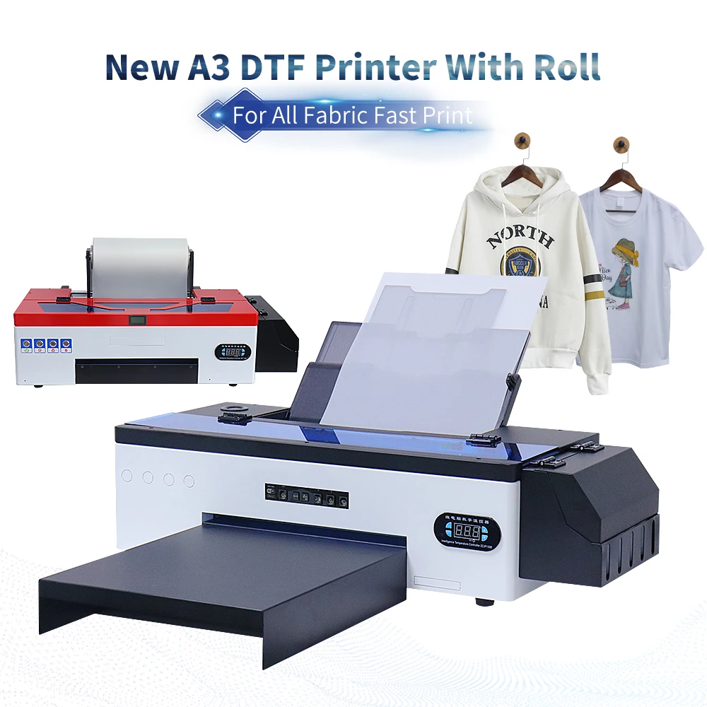 

A3 DTF T-shirt Printing Machine For Epson R1390 L1800 DX5 DTF Direct Transfer Film Printer For Textile Fabric Heat Press Printer
