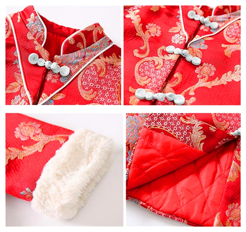 Детское платье Ципао для девочек Qipao Верхняя одежда блузки детское Новогоднее