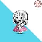 Бусина-Шарм Девочка и Медведь из серебра 925 пробы