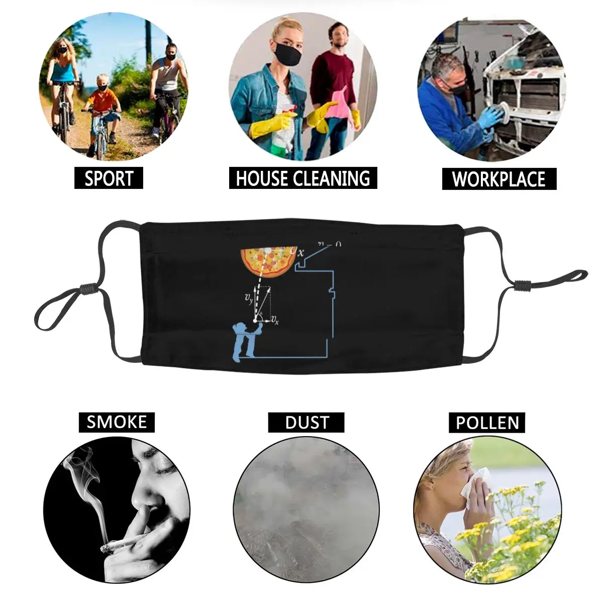 

Face Mask Breaking Bad Pizza Anti Haze Dust Dustproof Great Protection Cover Respirator