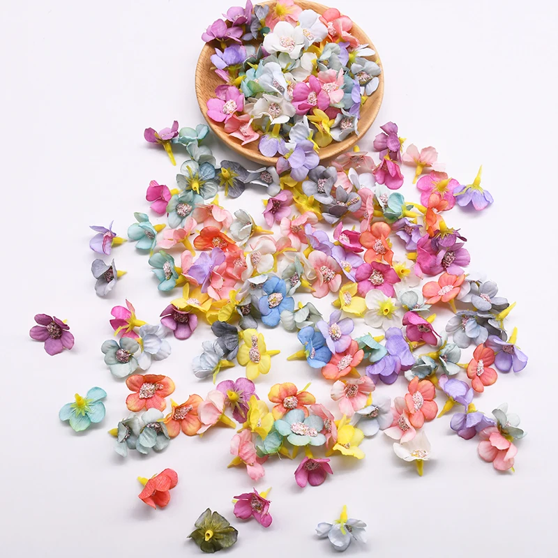 

50 Pieces Mini Multi Color Daisy Flower Head Silk Artificial Flowers DIY Garland Headdress Wreath Scrapbooking Home Wedding Deco