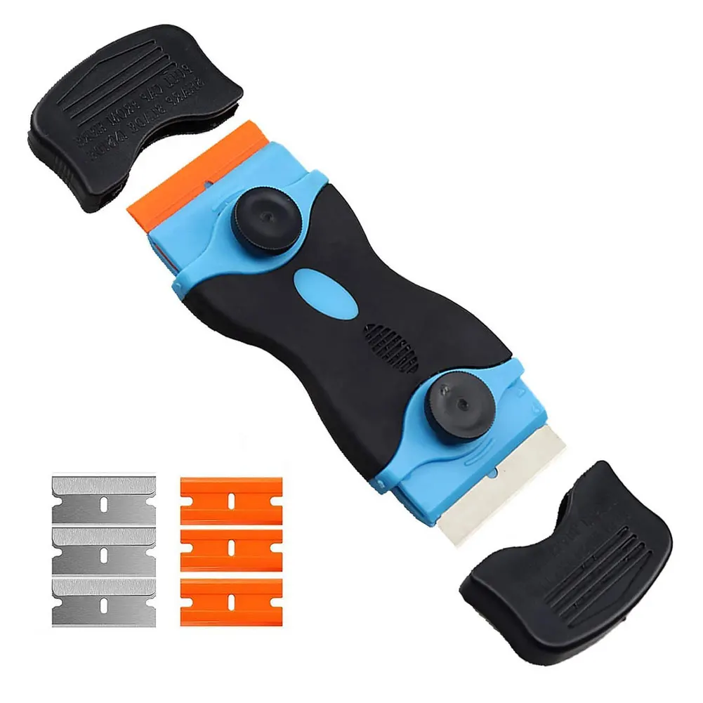 

Razor Blade Scraper Double Edge Remover Tool Auto Window Glass Ceramic Tint Vinyl Glue Paint Adhesive Decal Scraper 7PCS
