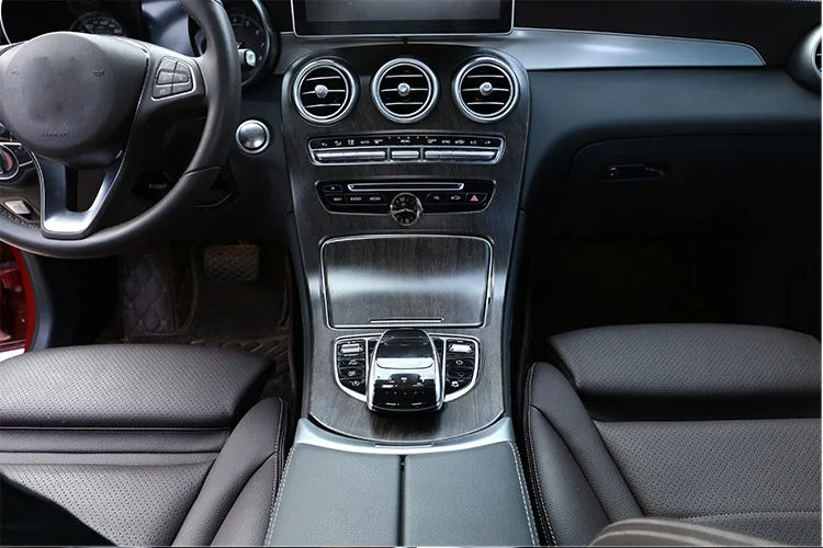 

Для Mercedes Benz C GLC Class W205 2015-2017 дубовая древесина стильная центральная консоль панели шестерни крышка рамы отделка наклейки автомобильные аксе...