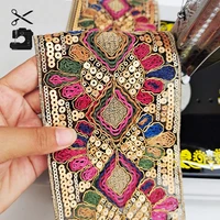 10 5cm 1meter color sequins strands embroidery characteristics lace ethnic exotic belt clothing diy handmade accessories