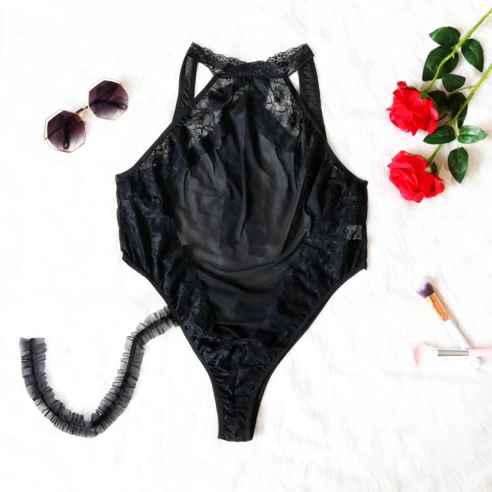 

Women Teddy Lace Lingerie Sexy One Piece Babydoll Mini Bodysuit Plus Size Babydoll Erotic Nightwear Black large Size Costumes