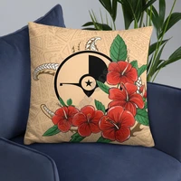 yap micronesian pillow hibiscus coat of arm pillowcases throw pillow cover home decoration