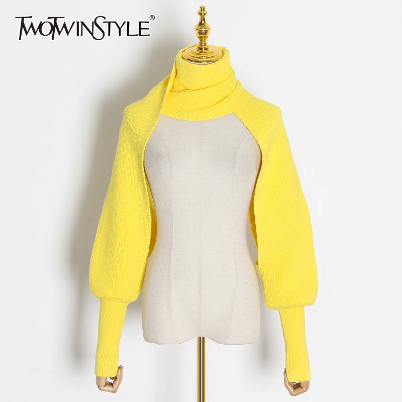 Женский Повседневный вязаный шарф TWOTWINSTYLE однотонный эластичный 2020| |