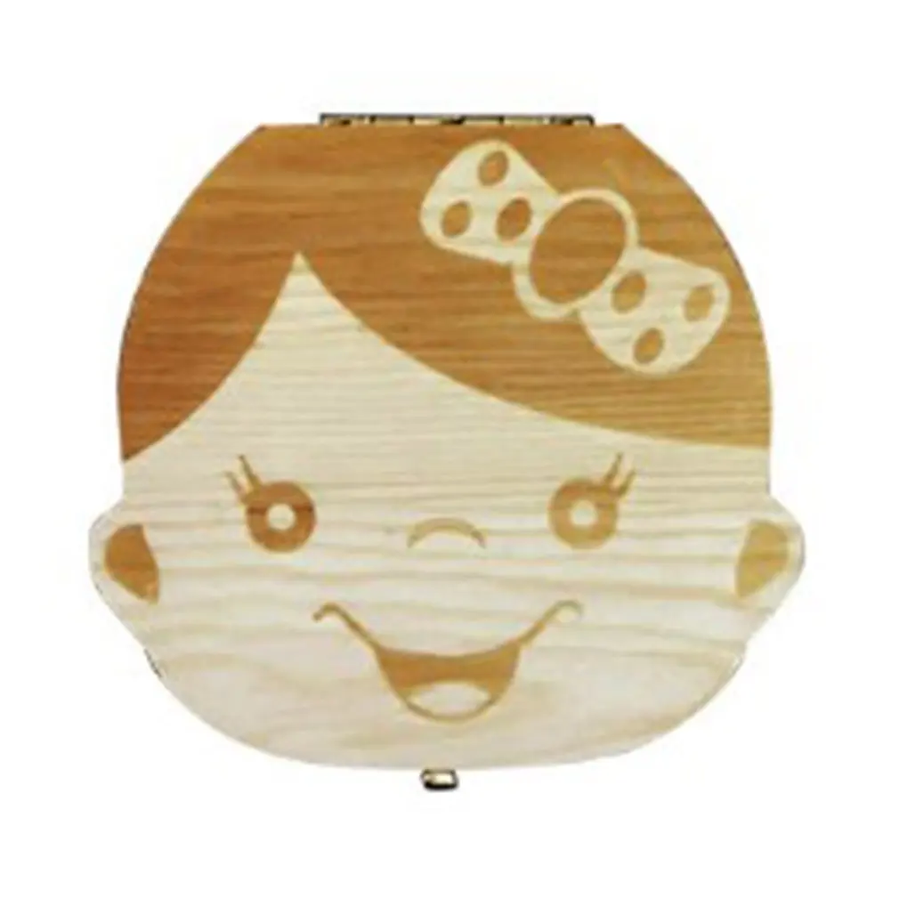 Деревянная цветная английская деревянная коробка для зубов детей контейнер