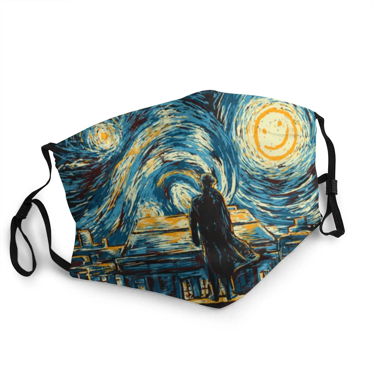 

Van Gogh Starry Fall Sherlock Non Disposable Mouth Face Mask Anti Haze Dust Proof Winter Protection Cover Respirator for Adult