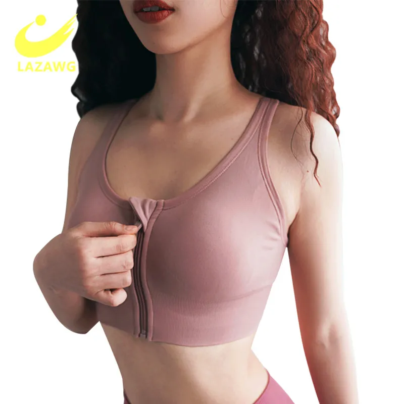 

Бюстгальтер женский, спортивный, ударопрочный, пуш-ап, с передней молнией