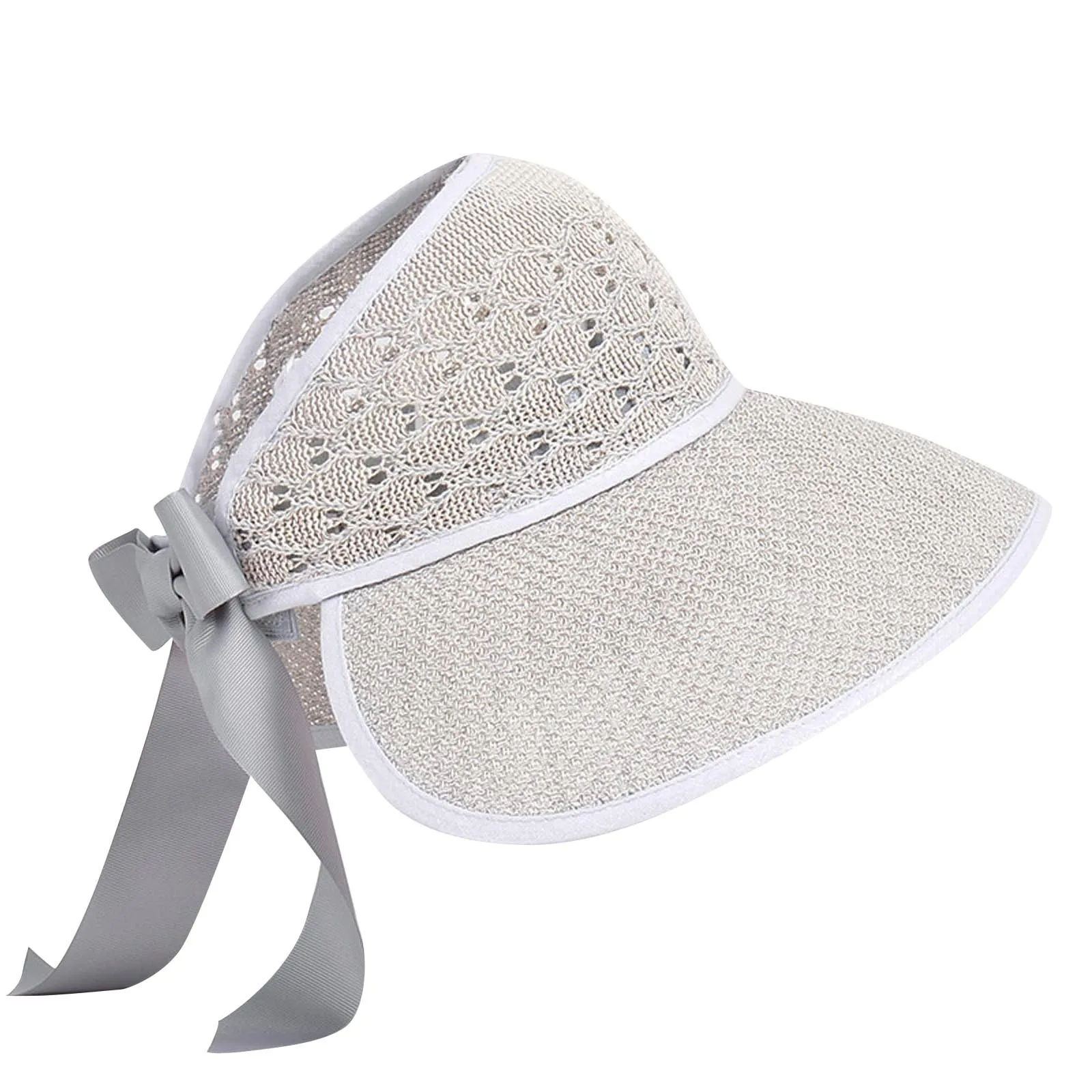 

Summer Women Fold Fashion Bow-Knot Grass Weave Sunshade Hat Hat Outdoor Hat