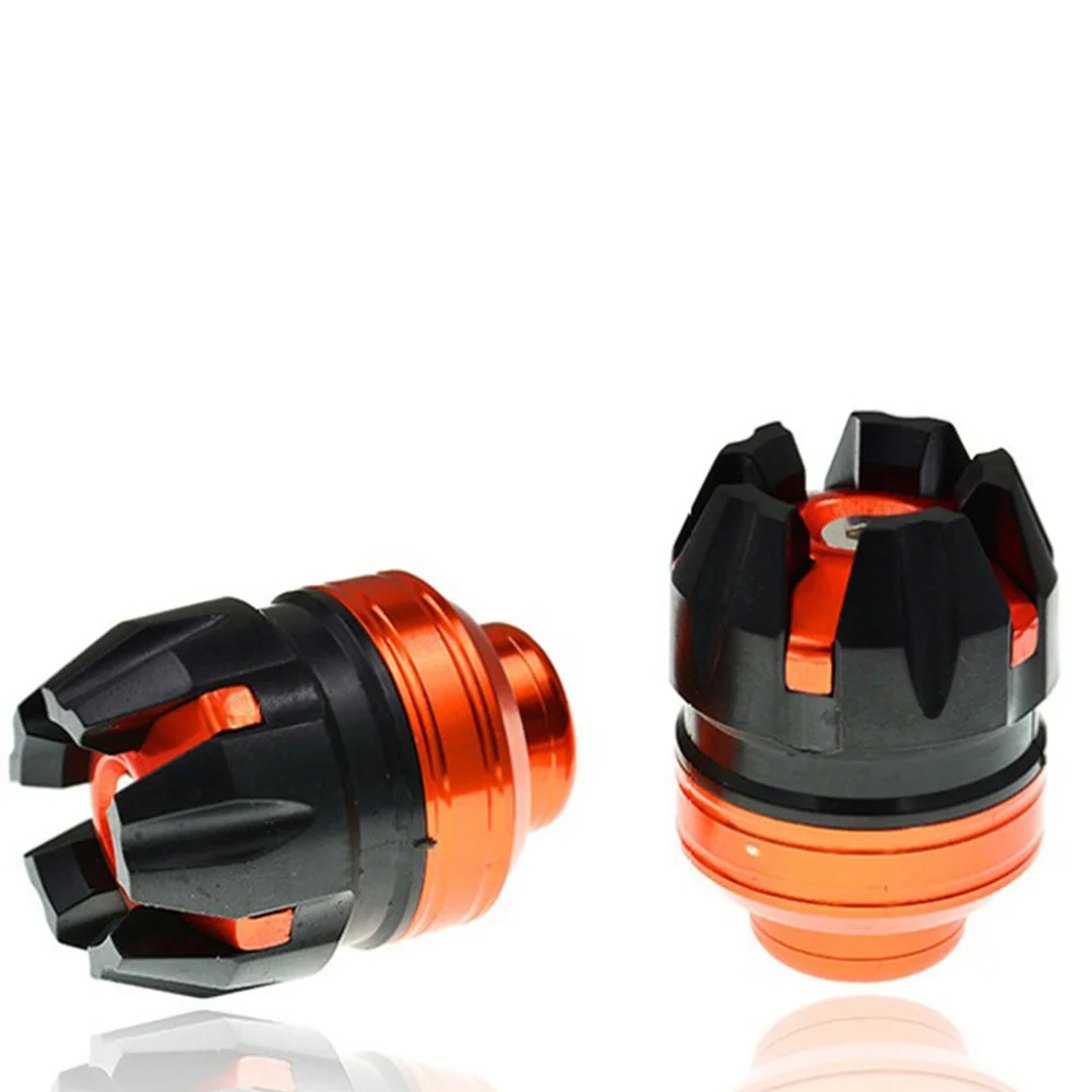 

2Pcs Motorcycle Front Fork Cup Aluminum Alloy Reduction Crash Sliders Cap Wheel Protector (Random Color)