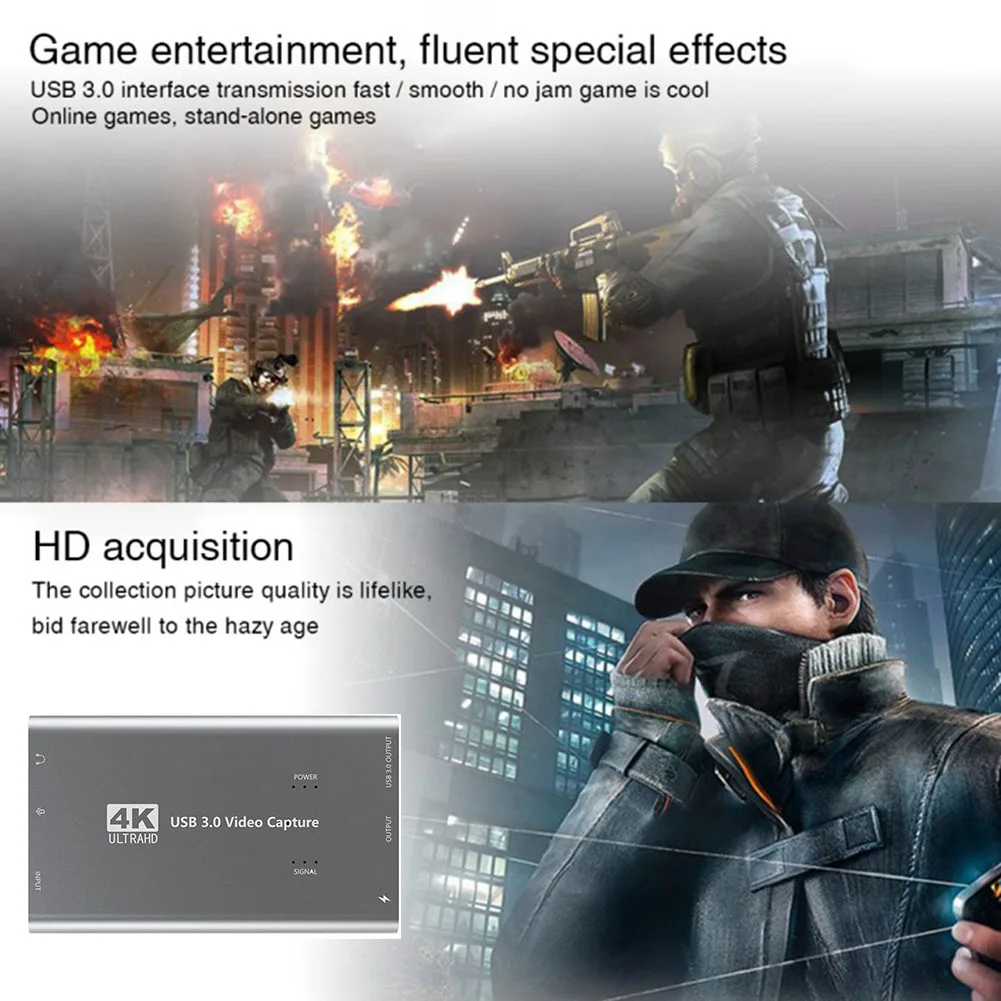 

Live Streaming Portable Video Card Recorder Game Broadcast 4K 1080P 60Hz Computer Conference Loop Out USB 3.0