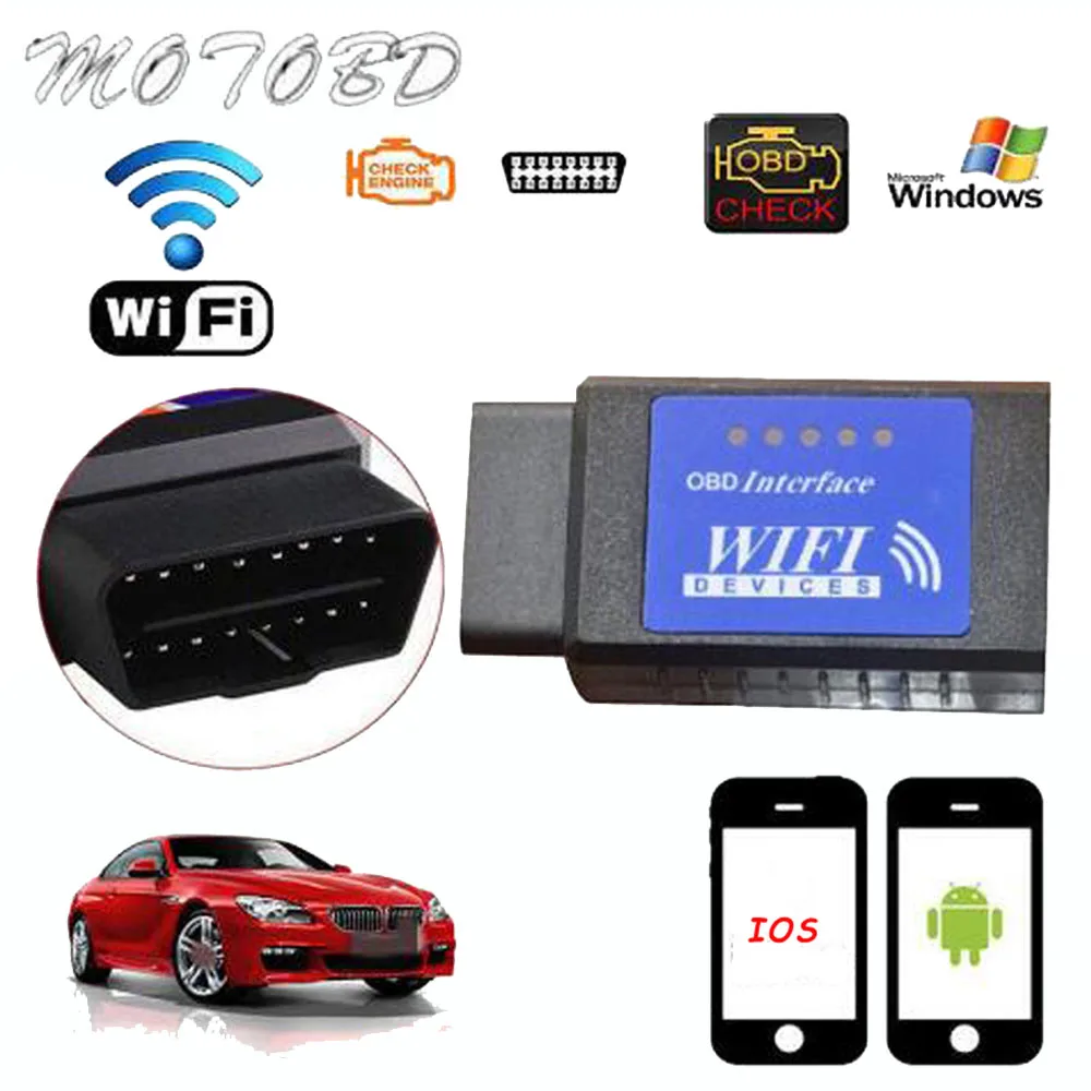 Новинка синяя этикетка OBD2 ELM327 WIFI ELM 327 V1.5 Wi Fi сканер USB считыватель кодов адаптер в 1