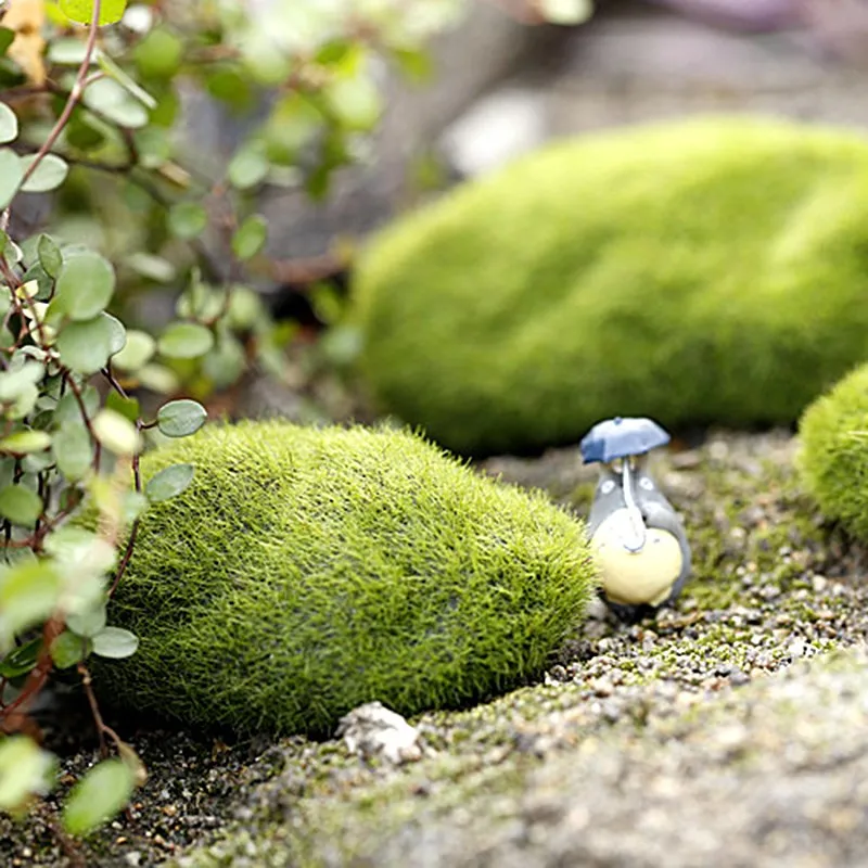 XBJ009 миниатюрный 1 шт. камень с Мохом сад ремесло Фея бонсай растения Декор Marimo