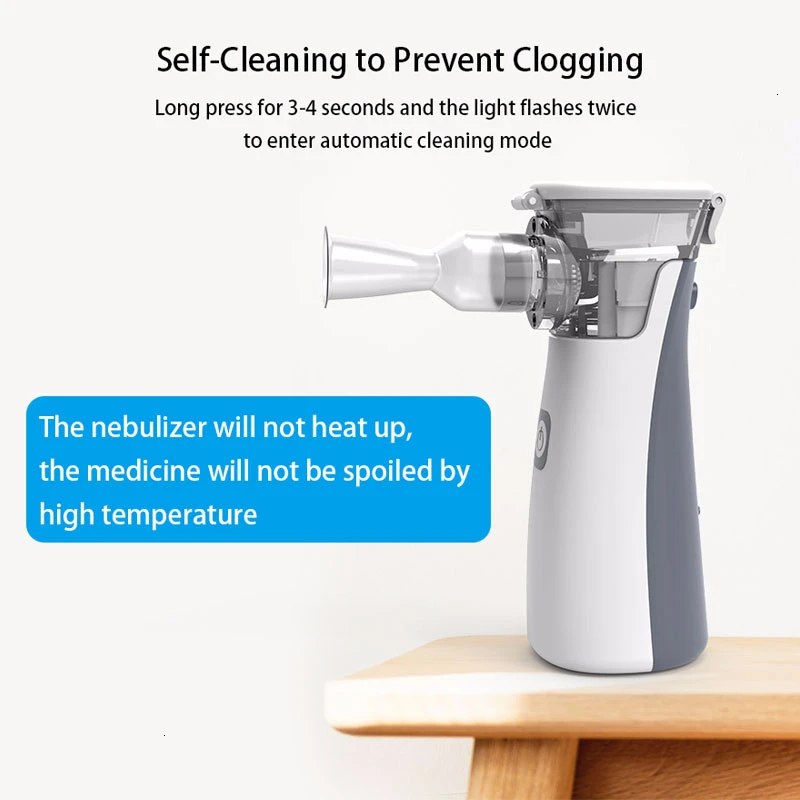 medical Portable silent nebulizer Mini self cleaning Handhold inhalator for kids Adult Atomizer mesh Asthma inhaler inhalador